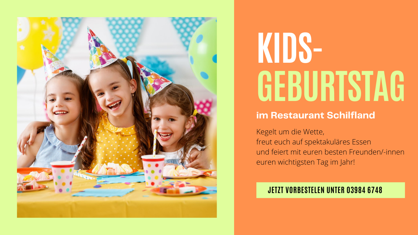 Flyer Kids-Geburtstag im Restaurant Schilfland